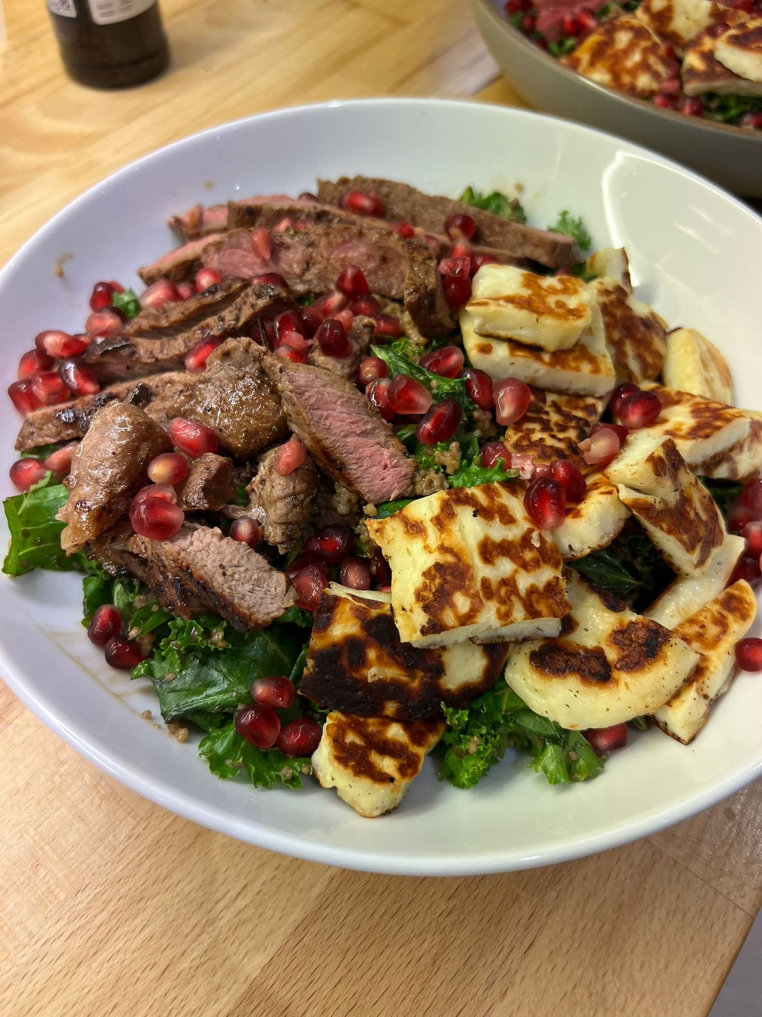 Various plates of food.