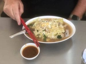 Various plates of food.