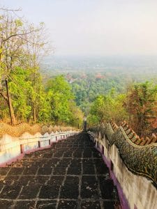 Stone steps leading down into a place.